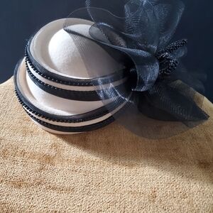 Chic Black and White Women's Hat with Bow